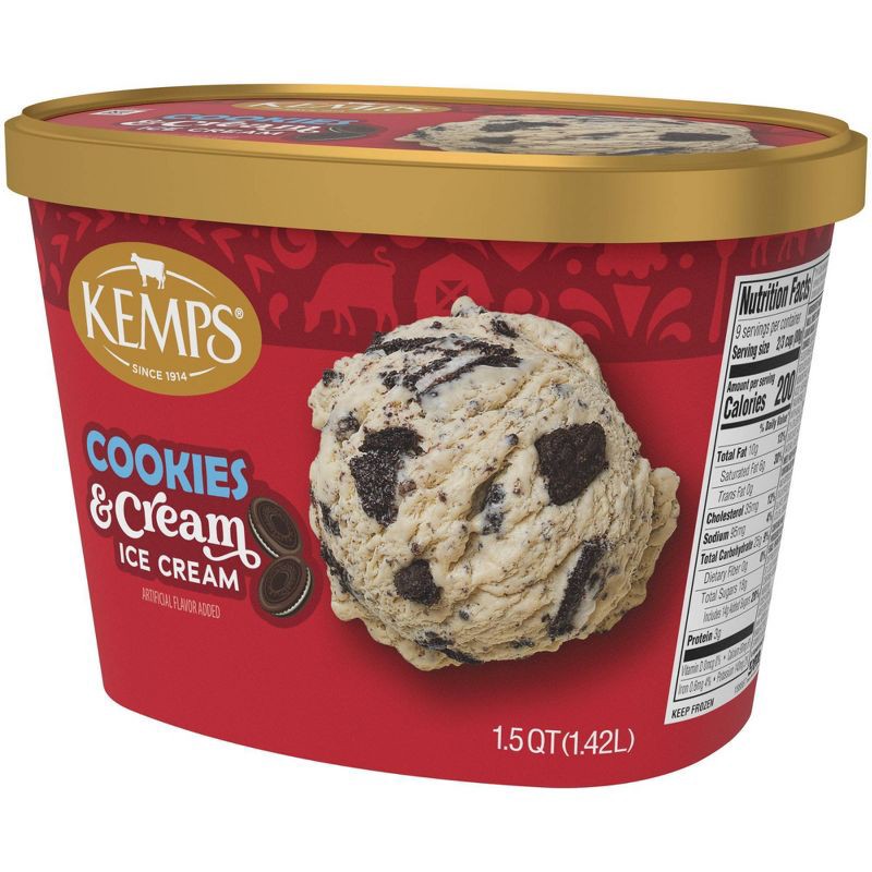 slide 4 of 8, Kemps Cookies & Cream Premium Ice Cream - 48oz, 48 oz