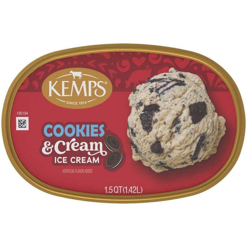 slide 7 of 8, Kemps Cookies & Cream Premium Ice Cream - 48oz, 48 oz