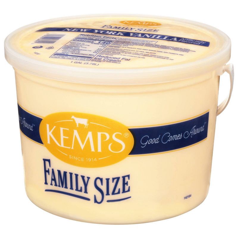 slide 3 of 5, Kemps New York Vanilla Reduced Fat Ice Cream - 128oz, 128 oz