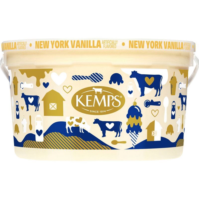 slide 1 of 11, Kemps New York Vanilla Reduced Fat Ice Cream - 128oz, 128 oz
