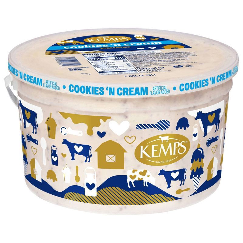 slide 8 of 11, Kemps Cookies & Cream Ice Cream - 128oz, 128 oz