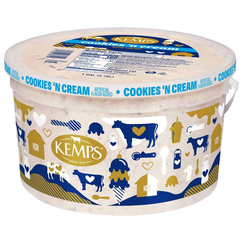 slide 9 of 11, Kemps Cookies & Cream Ice Cream - 128oz, 128 oz