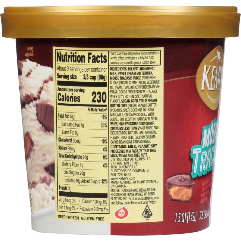 slide 2 of 5, Kemps Moose Tracks Premium Ice Cream - 48oz, 48 oz