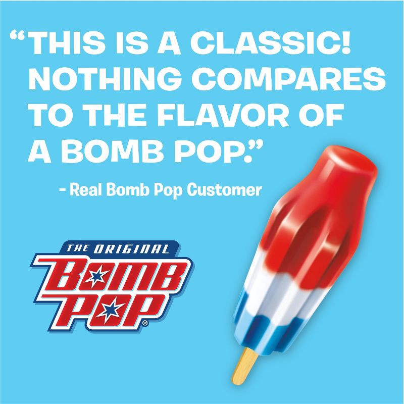 slide 5 of 8, Bomb Pop Original (Cherry, Lime, Blue Raspberry) Frozen Bars - 21 fl oz /12ct, 21 fl oz, 12 ct