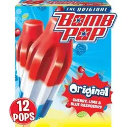 Bomb Pop Original (Cherry, Lime, Blue Raspberry) Frozen Bars - 21 fl oz /12ct
