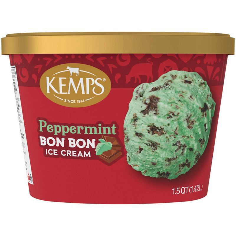 slide 2 of 8, Kemps Peppermint Bon Bon Premium Ice Cream - 48oz, 48 oz