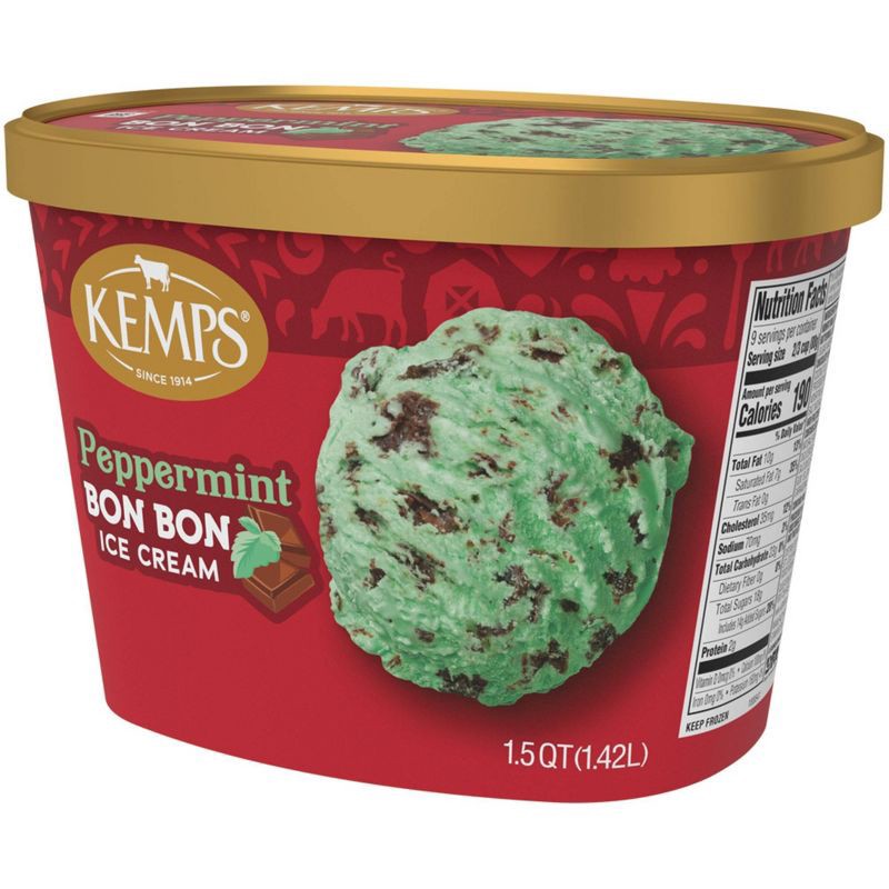 slide 4 of 8, Kemps Peppermint Bon Bon Premium Ice Cream - 48oz, 48 oz