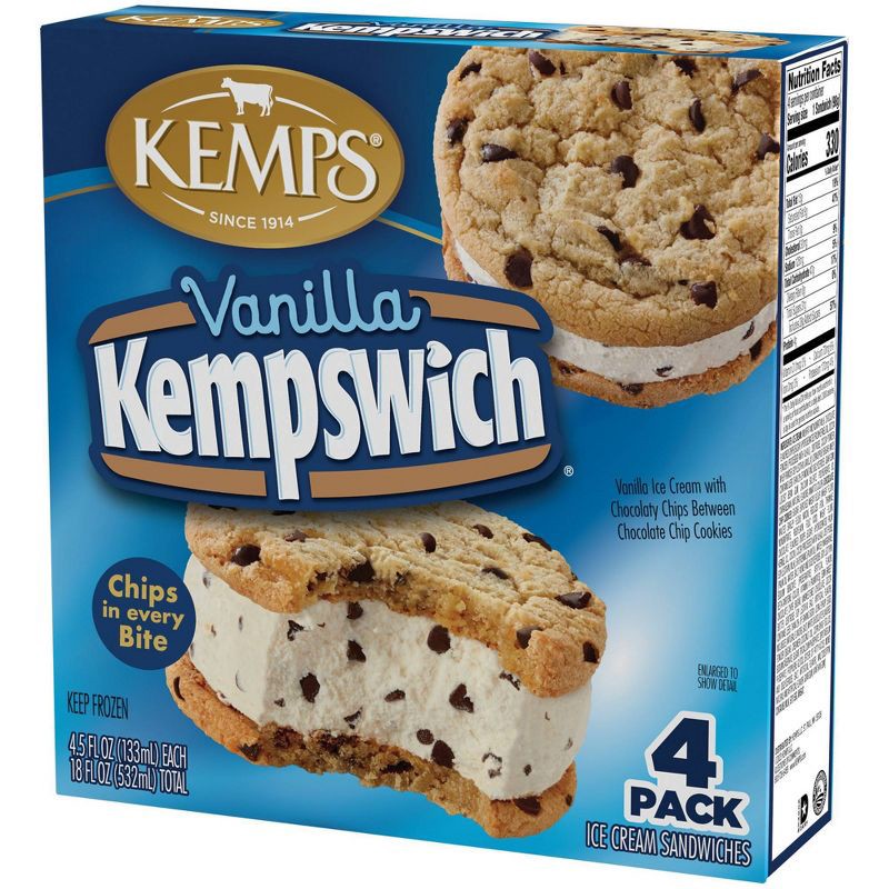slide 4 of 8, Kemps Vanilla Frozen Kempswich - 4pk, 4 ct