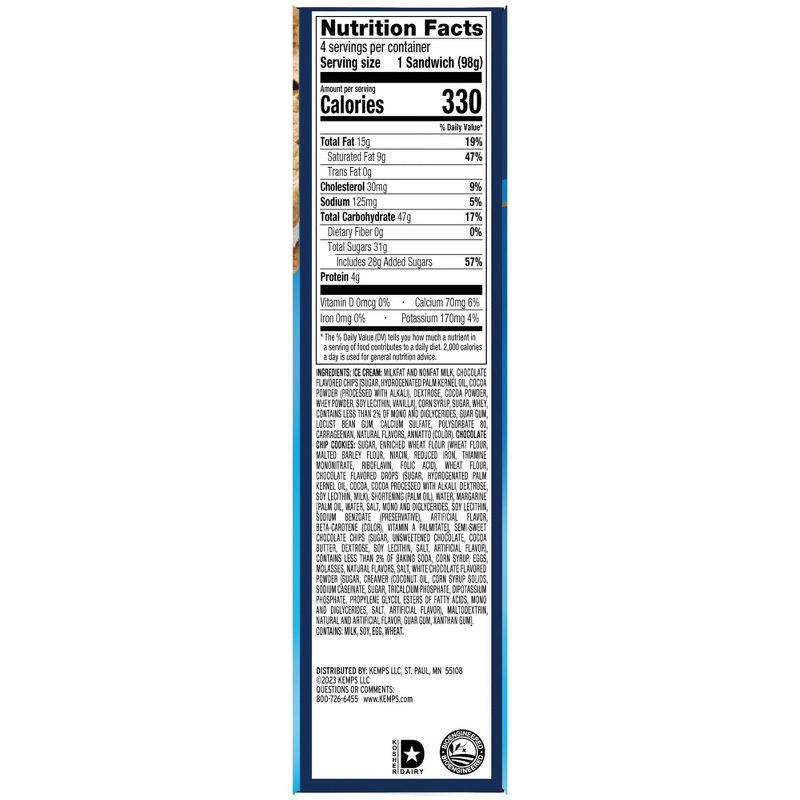 slide 6 of 8, Kemps Vanilla Frozen Kempswich - 4pk, 4 ct