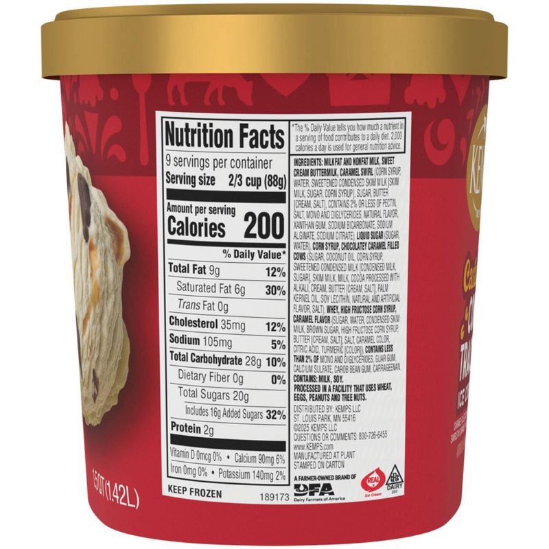 slide 6 of 8, Kemps Caramel Cow Tracks Premium Ice Cream - 48oz, 48 oz