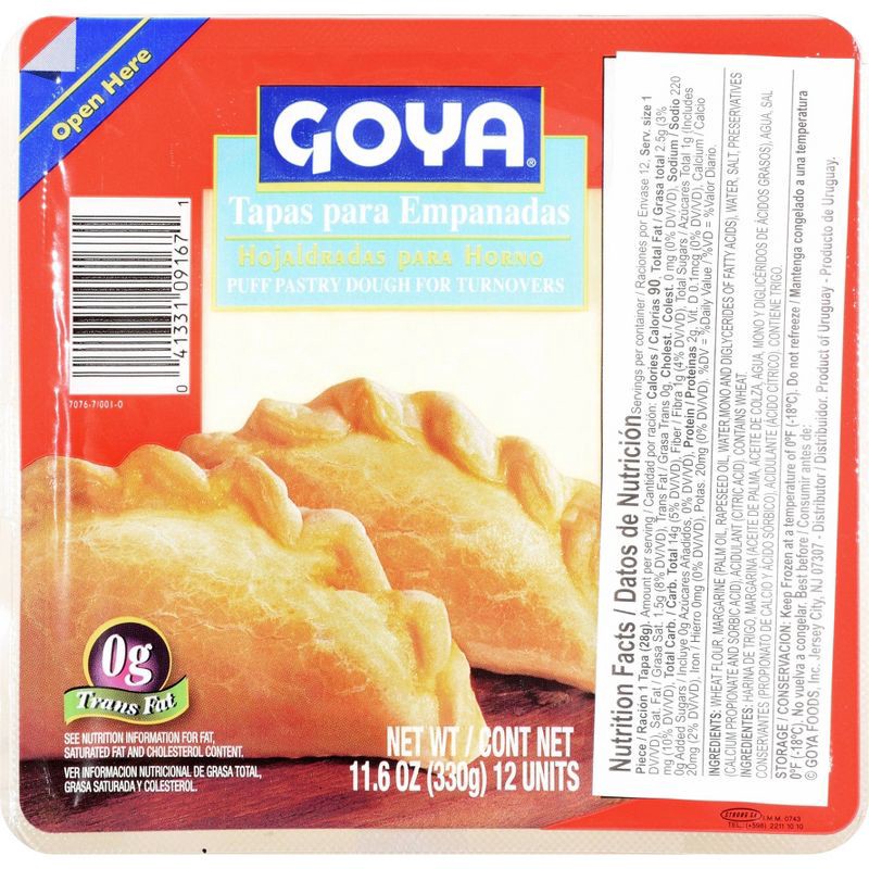 slide 4 of 4, GOYA Frozen Tapas Para Empanadas - 11.6oz/12ct, 11.6 oz, 12 ct