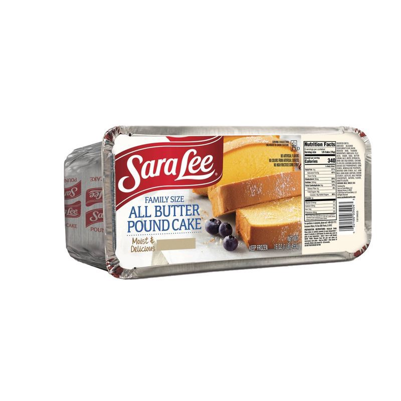 slide 2 of 8, Sara Lee Frozen Family Size All Butter Pound Cake - 16oz, 16 oz