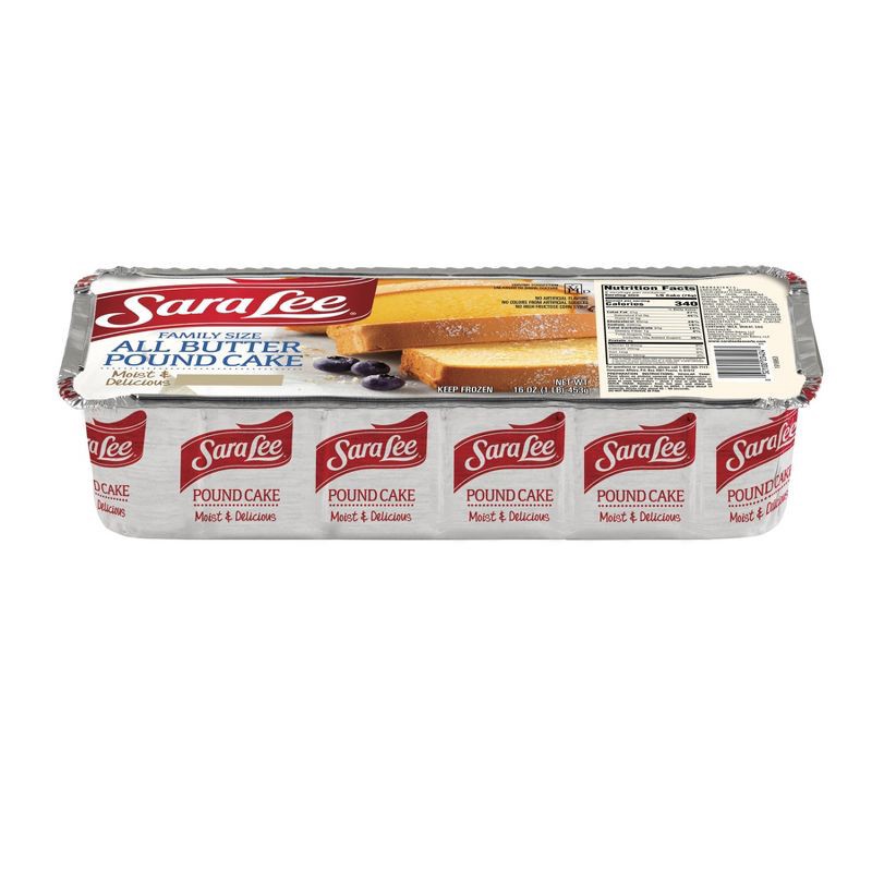 slide 3 of 8, Sara Lee Frozen Family Size All Butter Pound Cake - 16oz, 16 oz