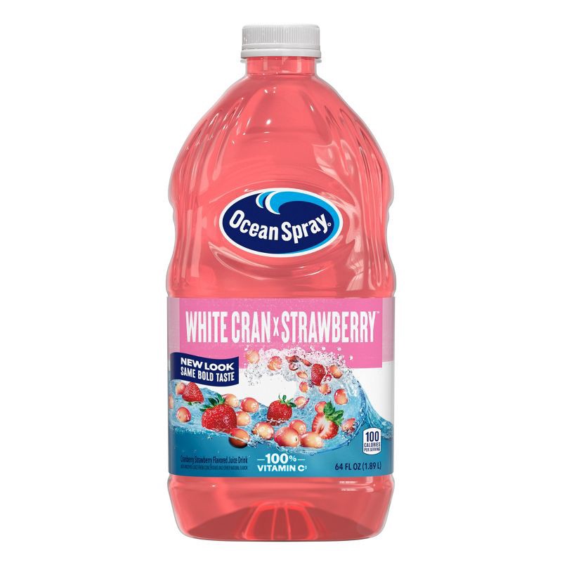 slide 2 of 10, Ocean Spray White Cranberry Strawberry Juice - 64 fl oz Bottle, 64 fl oz