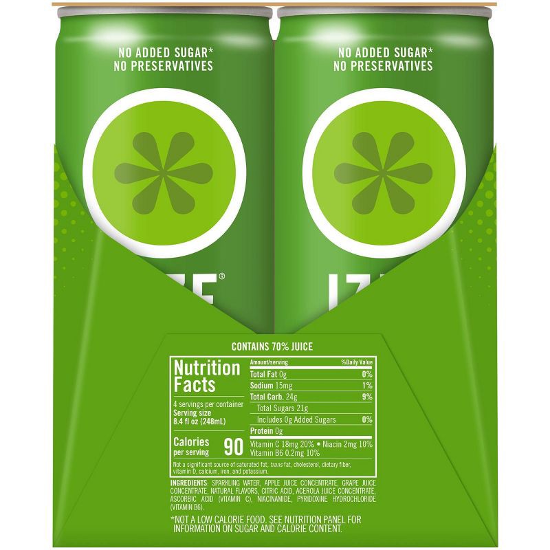 slide 3 of 4, IZZE Sparkling Apple - 4pk/8.4 fl oz Cans, 4 ct; 8.4 fl oz