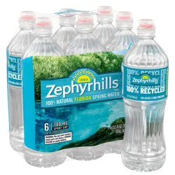 Zephyrhills Brand 100% Natural Spring Water - 6pk/23.7 fl oz Sport Cap Bottles
