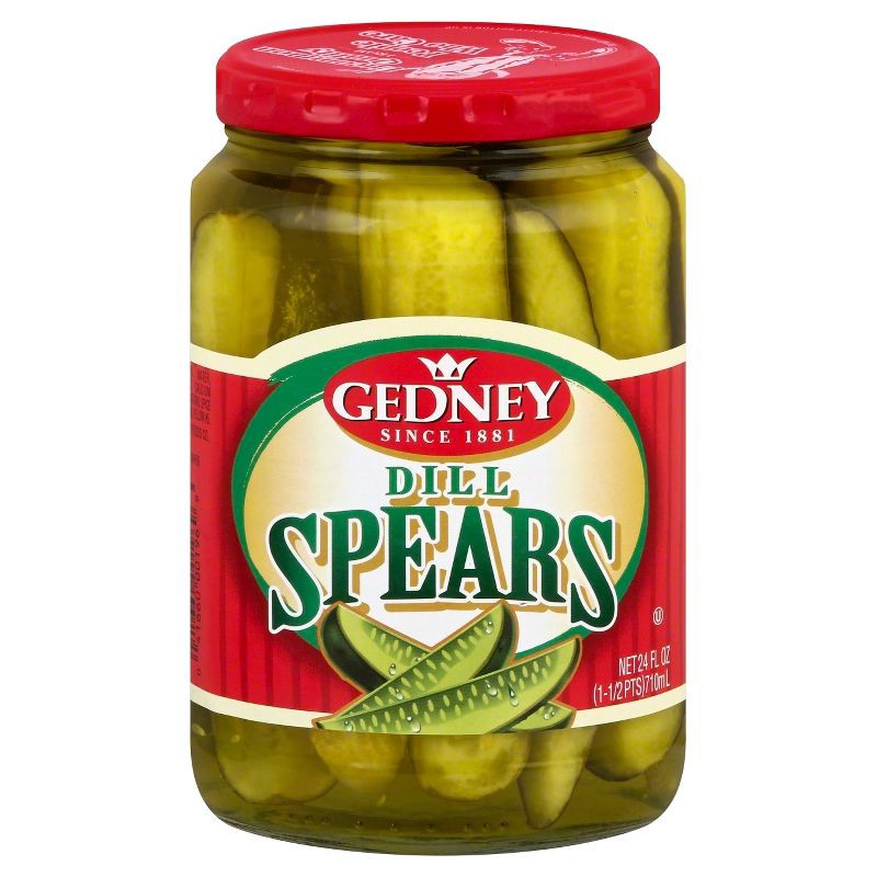 slide 1 of 1, Gedney Pickles Dill Spears - 24 fl oz, 24 fl oz