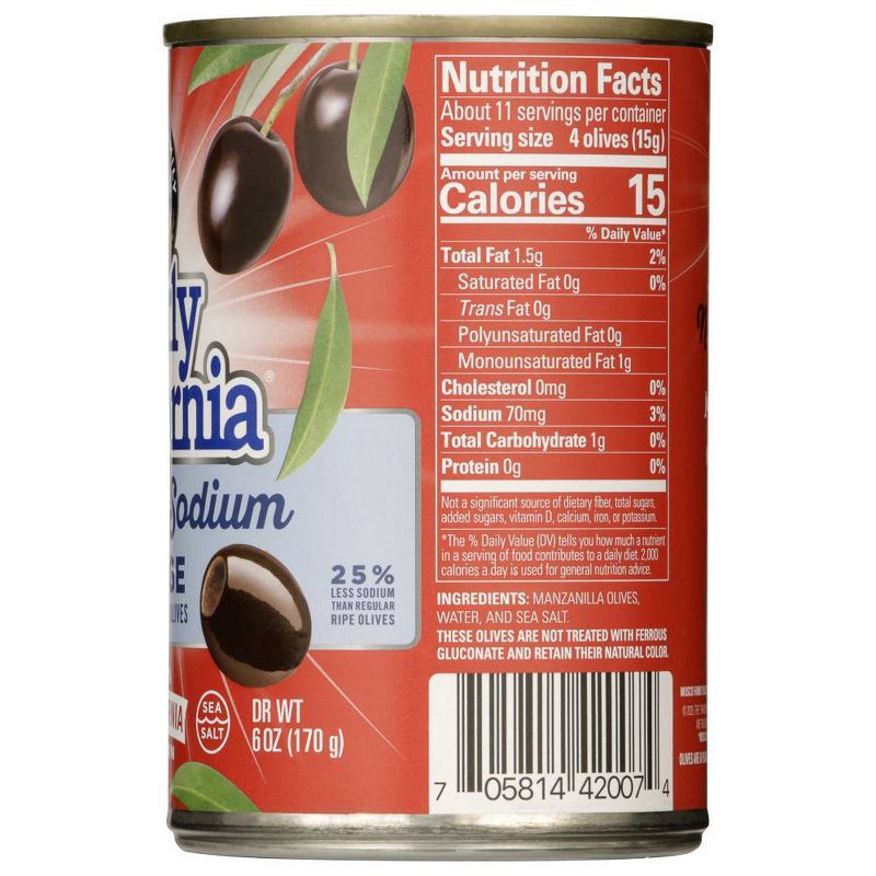 slide 13 of 17, Early California Reduced Sodium Large Pitted Ripe Olives - 6oz, 6 oz