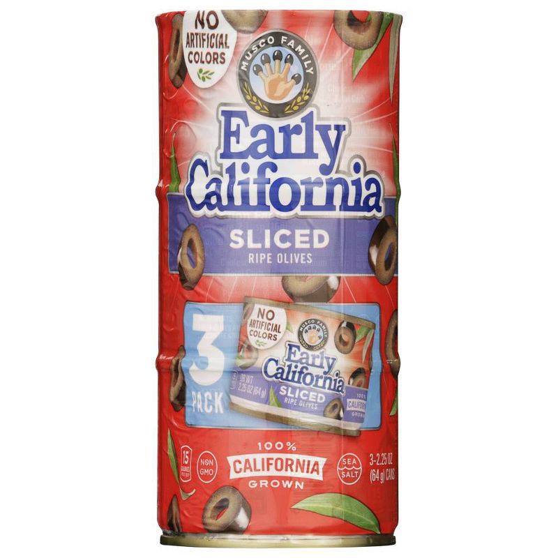 slide 10 of 17, Early California Sliced Ripe Olives - 6.75oz/3pk, 6.75 oz, 3 ct
