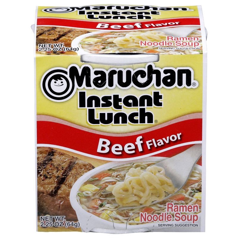 slide 1 of 6, Maruchan Instant Lunch Beef Flavor Noodle Soup 2.25oz, 2.25 oz
