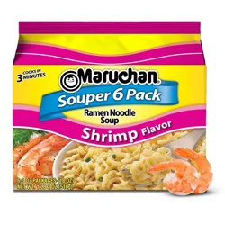 Maruchan Souper 6-Pack Shrimp Ramen Noodle Soup - 18oz/6ct
