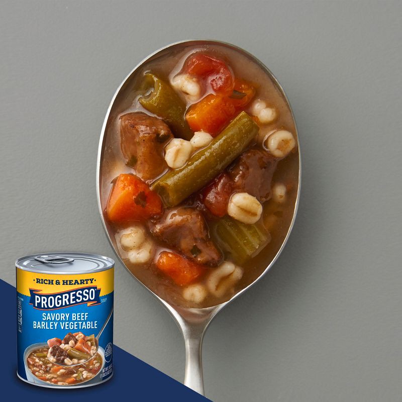 slide 3 of 8, Progresso Rich & Hearty Savory Beef Barley Vegetable Soup - 18.6oz, 18.6 oz
