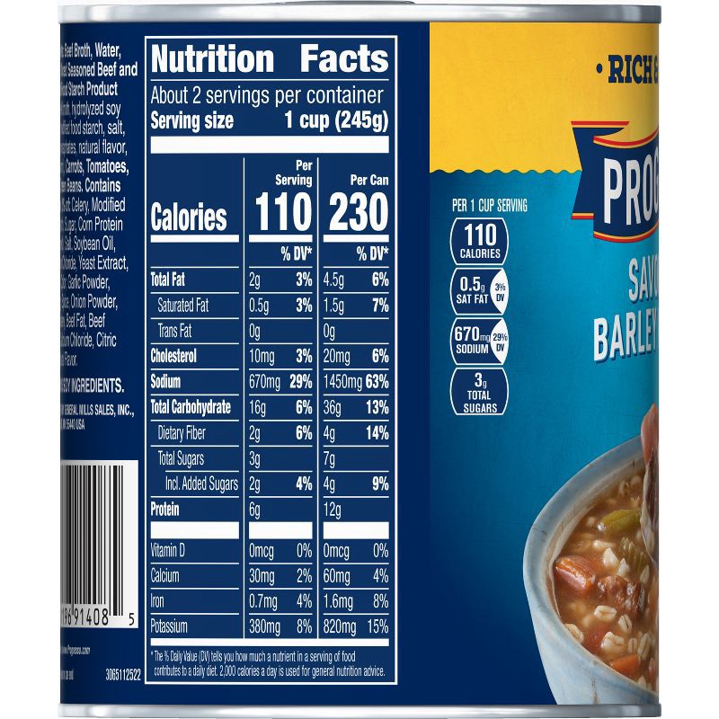 slide 5 of 8, Progresso Rich & Hearty Savory Beef Barley Vegetable Soup - 18.6oz, 18.6 oz