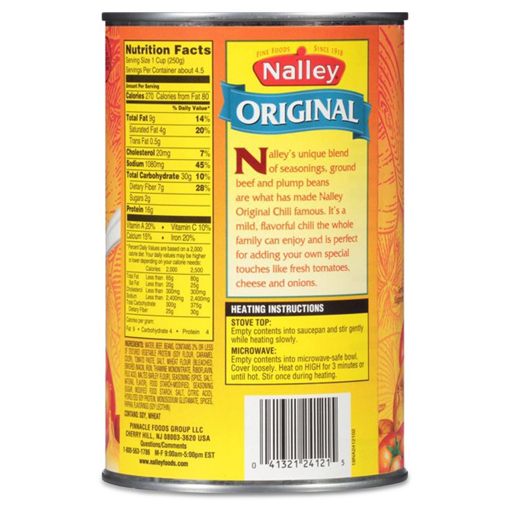Nalley Original Chili Con Carne with Beans 14 oz | Shipt