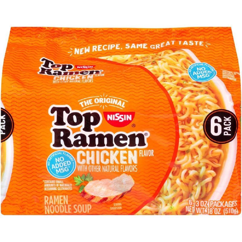 slide 1 of 3, Nissin Top Ramen Noodle Chicken Soup - 18oz/6ct, 6 ct; 18 oz