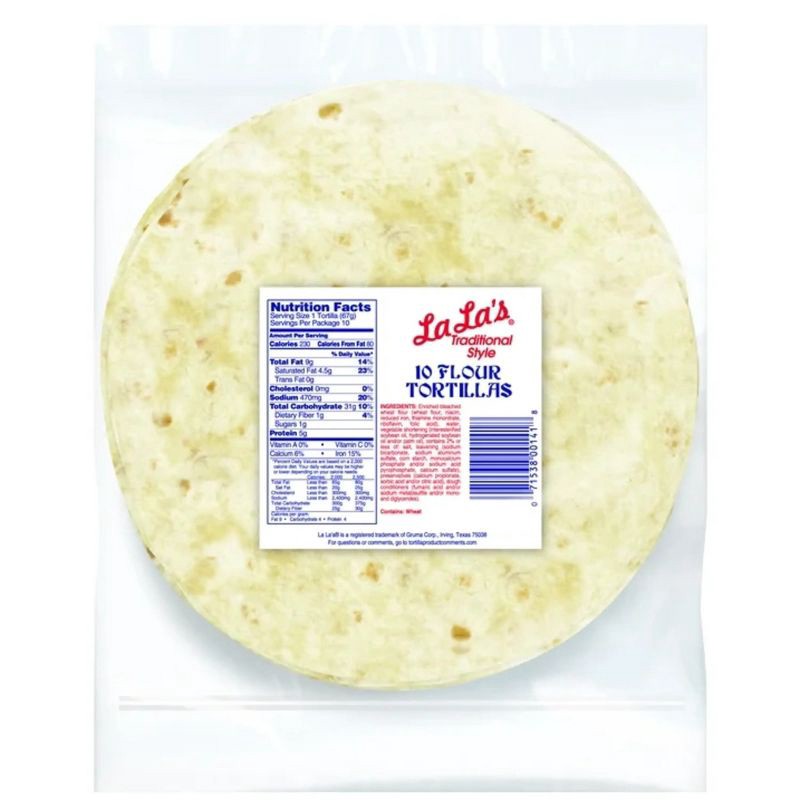 slide 2 of 4, Mission La La's Burrito Size Traditional Style Flour Tortillas - 24oz/10ct, 24 oz, 10 ct
