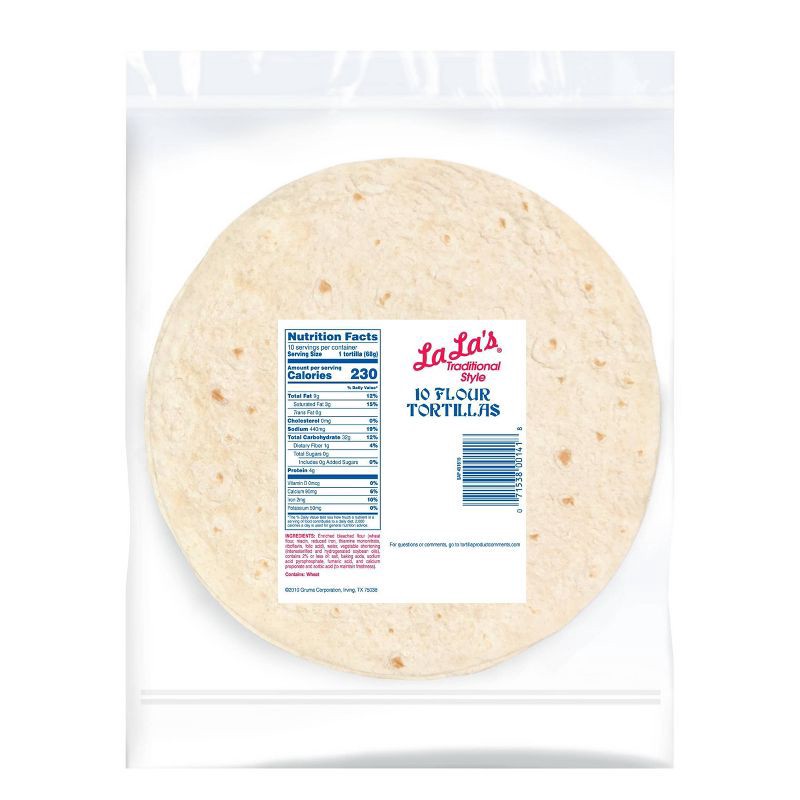 slide 2 of 3, Mission La La's Traditional Style Flour Tortillas - 24oz/10ct, 24 oz, 10 ct