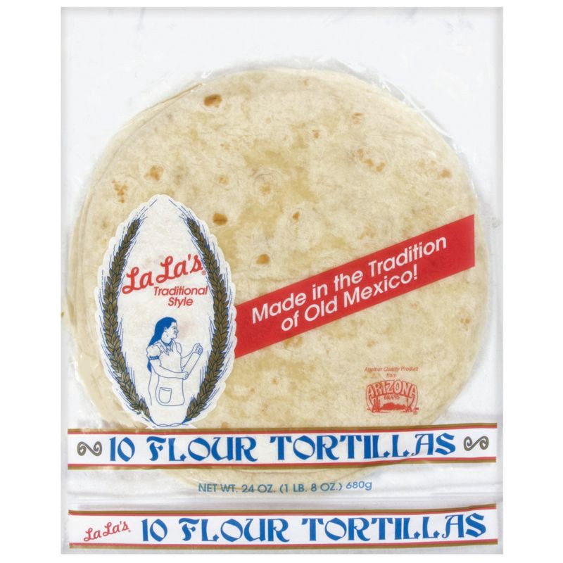 slide 1 of 4, Mission La La's Burrito Size Traditional Style Flour Tortillas - 24oz/10ct, 24 oz, 10 ct