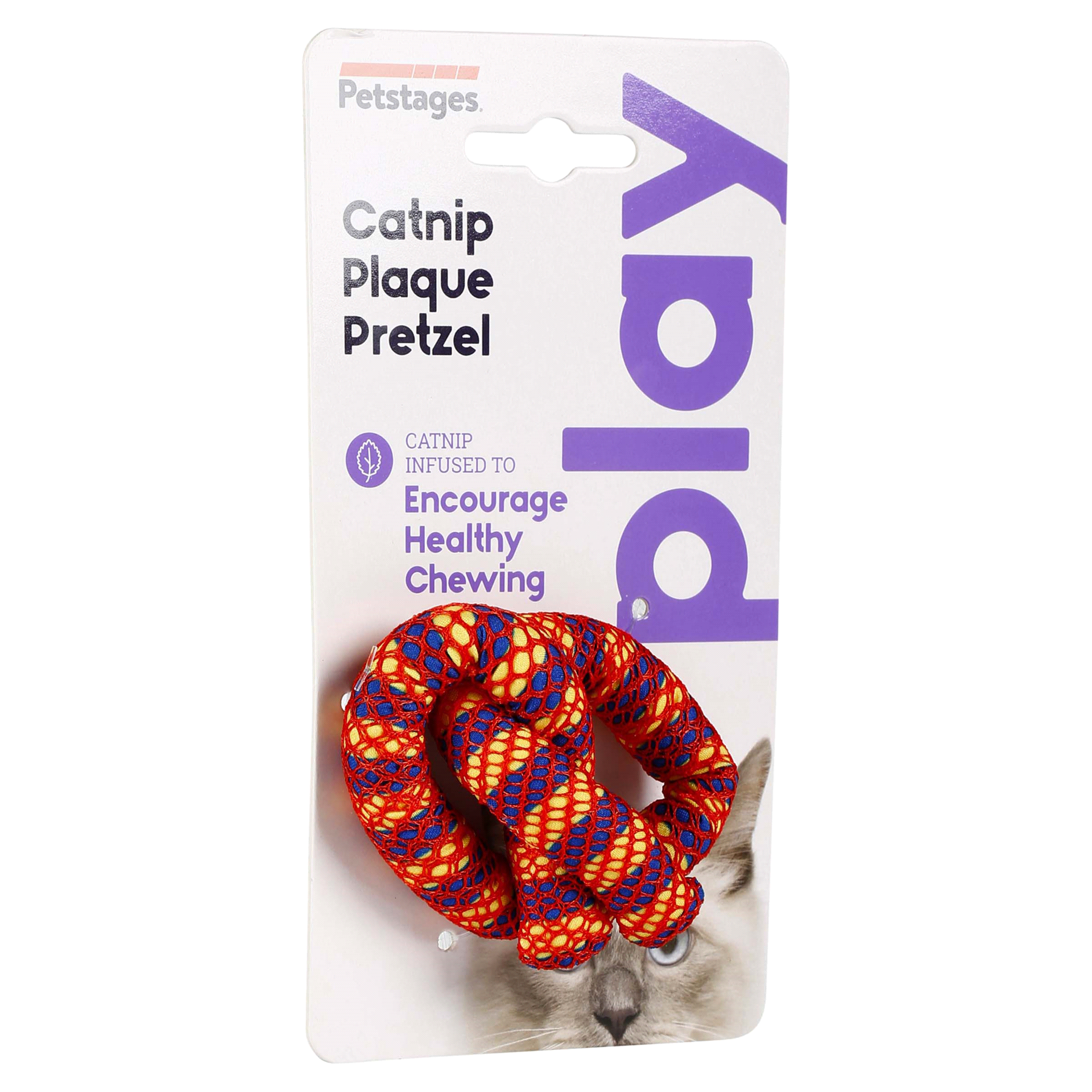 slide 5 of 29, Petstages Catnip Plaque Away Pretzel Cat Toy, 1 ct