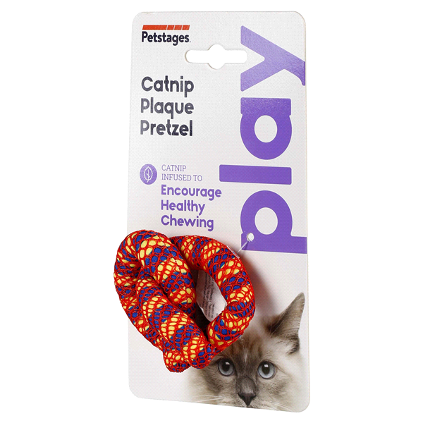 slide 8 of 29, Petstages Catnip Plaque Away Pretzel Cat Toy, 1 ct