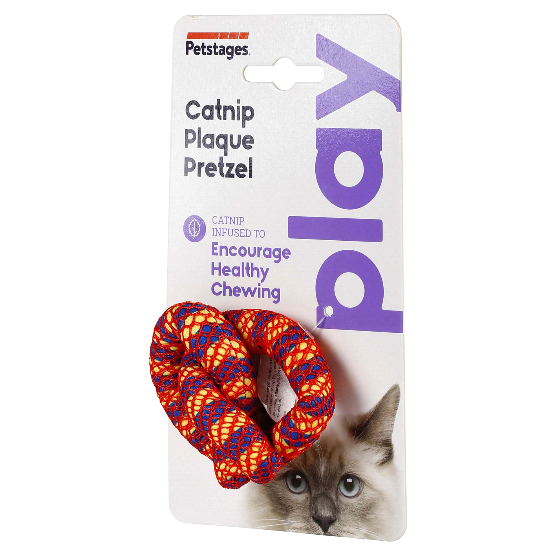 slide 9 of 29, Petstages Catnip Plaque Away Pretzel Cat Toy, 1 ct