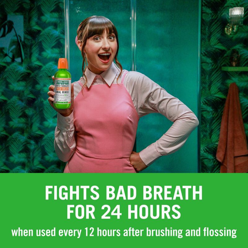 slide 3 of 9, TheraBreath Fresh Breath Mouthwash Alcohol-Free - Mild Mint - 33.8 fl oz, 33.8 fl oz