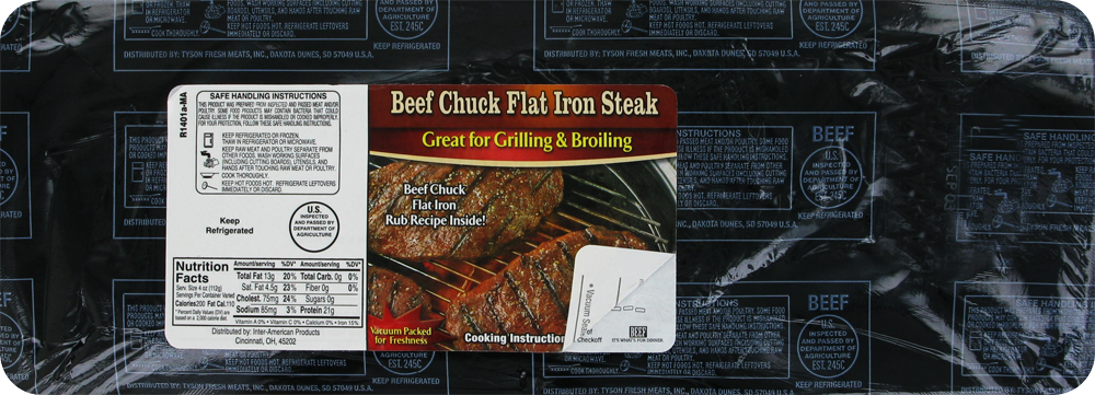 slide 2 of 3, Beef Choice Boneless Flat Iron Steak (1 Steak), per lb
