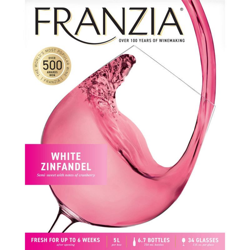 slide 2 of 10, Franzia White Zinfandel Wine - 5L Box, 5 liter