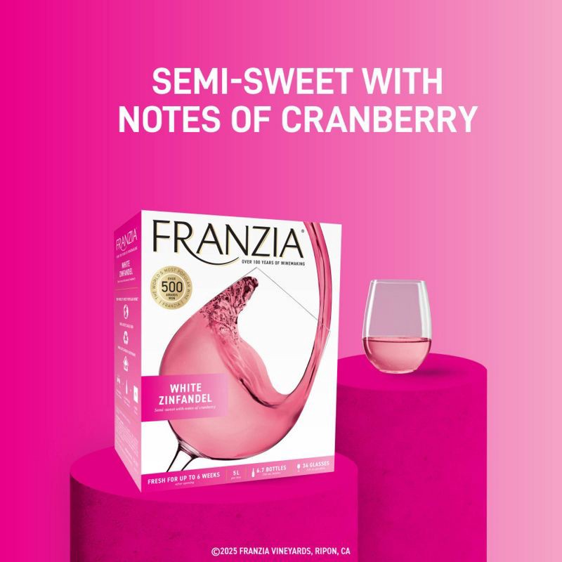 slide 4 of 10, Franzia White Zinfandel Wine - 5L Box, 5 liter