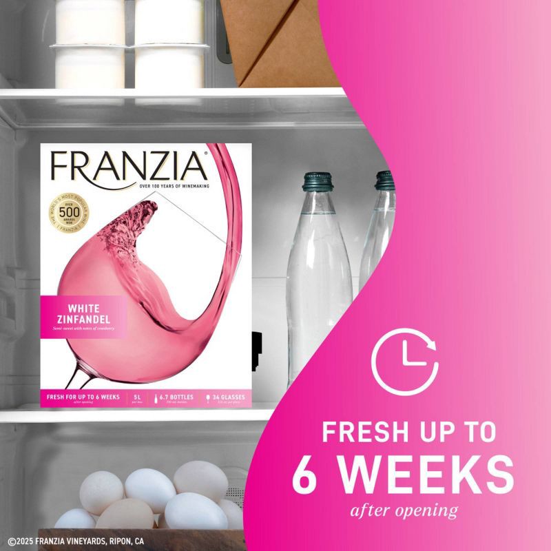 slide 6 of 10, Franzia White Zinfandel Wine - 5L Box, 5 liter