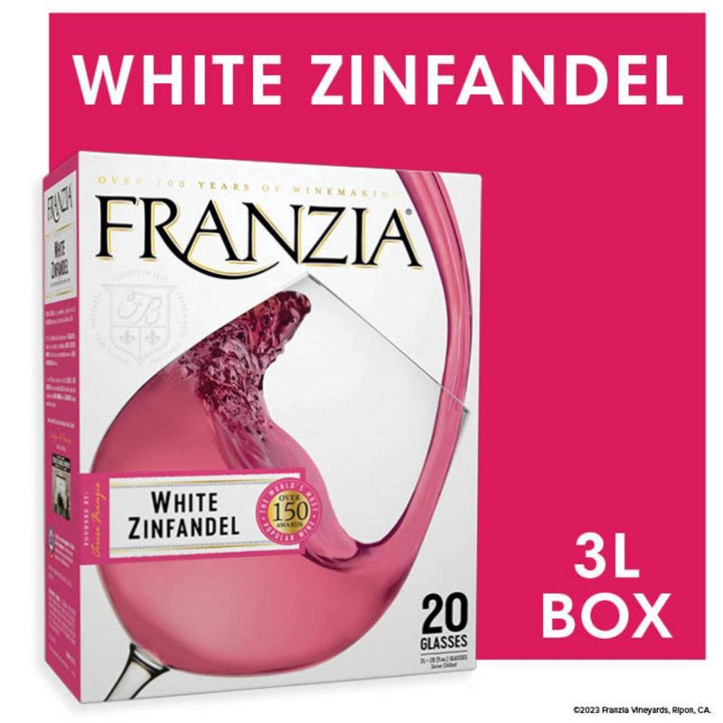 slide 3 of 7, Franzia White Zinfandel Rose Wine - 3L Box, 3 liter