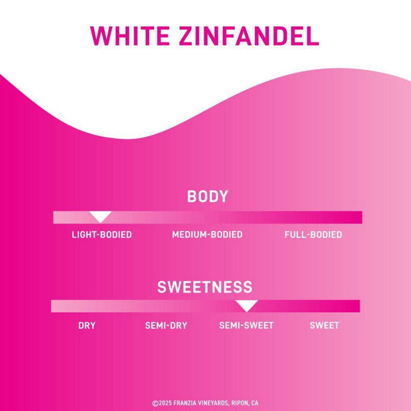 slide 4 of 7, Franzia White Zinfandel Rose Wine - 3L Box, 3 liter