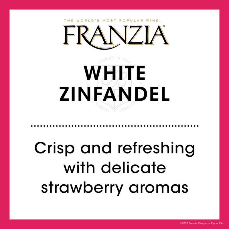 slide 5 of 7, Franzia White Zinfandel Rose Wine - 3L Box, 3 liter