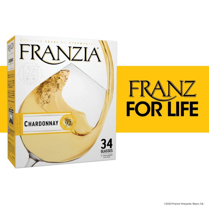 slide 4 of 9, Franzia Chardonnay White Wine - 5L Box, 5 liter