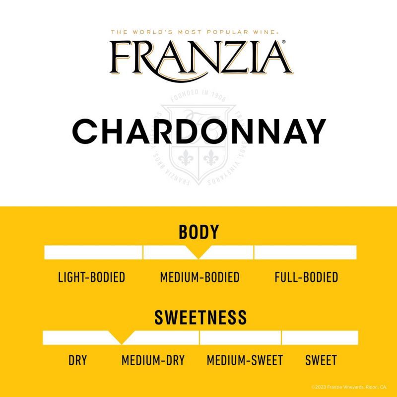 slide 5 of 9, Franzia Chardonnay White Wine - 5L Box, 5 liter