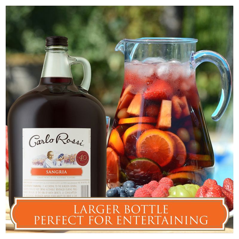 slide 6 of 6, Carlo Rossi Sangria Red Wine - 4L, 4 liter