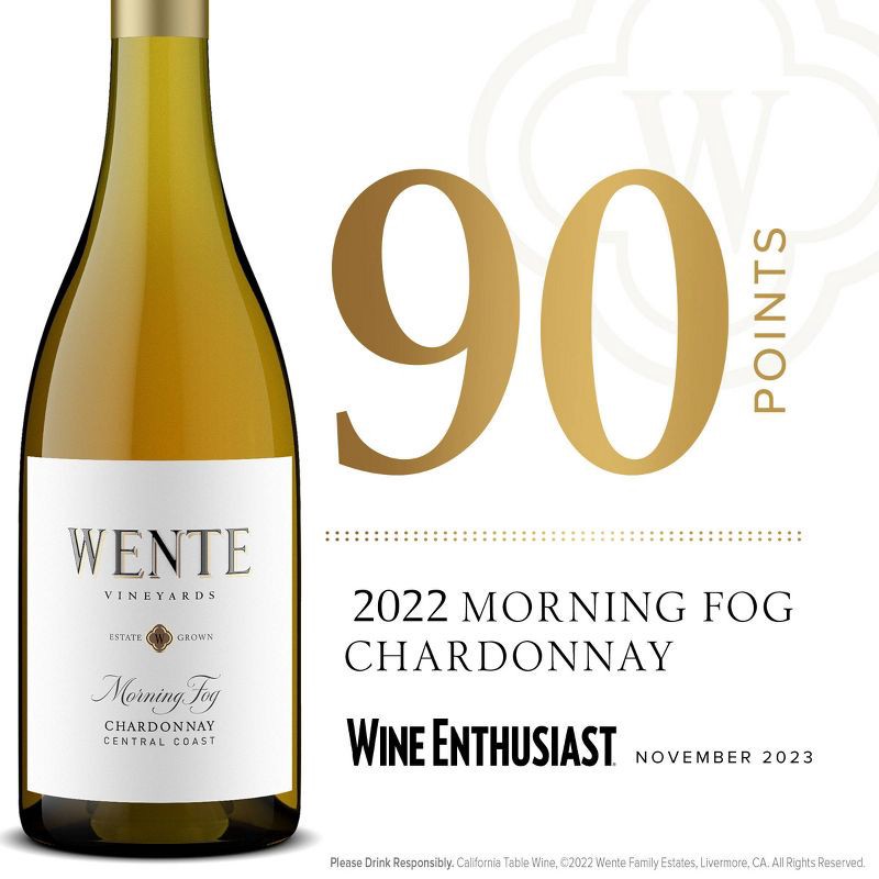 slide 6 of 8, Wente Vineyards Morning Fog Chardonnay Livermore Valley - 750ml Bottle, 750 ml