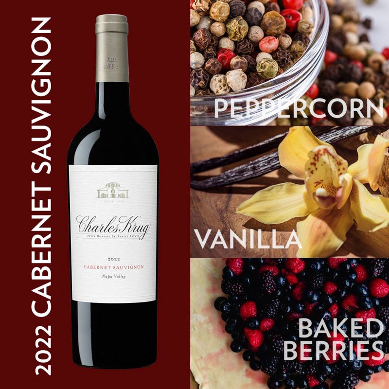 slide 5 of 10, Charles Krug Cabernet Sauvignon Red Wine - 750ml Bottle, 750 ml