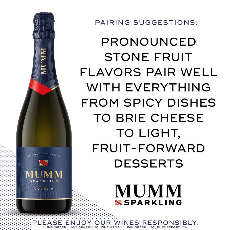 slide 3 of 8, Mumm Napa Mumm Sparkling Wine Cuvee M - 750ml Bottle, 750 ml