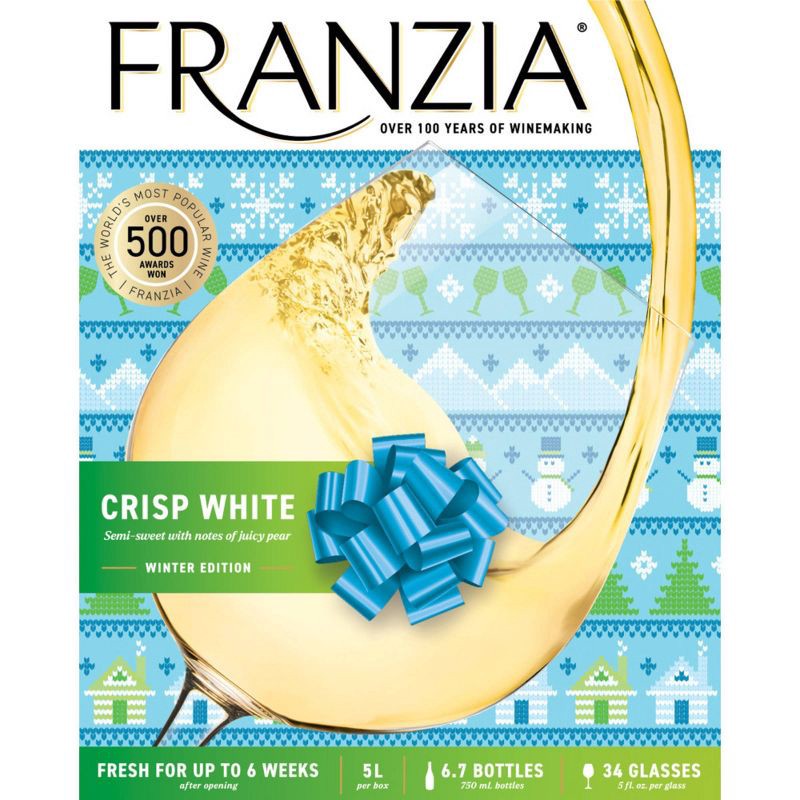 slide 1 of 5, Franzia Crisp White Wine - 5L Box, 5 liter